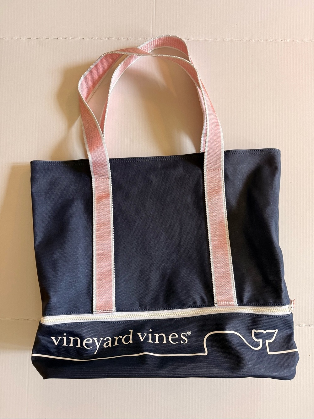 Vineyard Vines x Target Navy Pink Expandable Tote Bag Whale Logo 2019